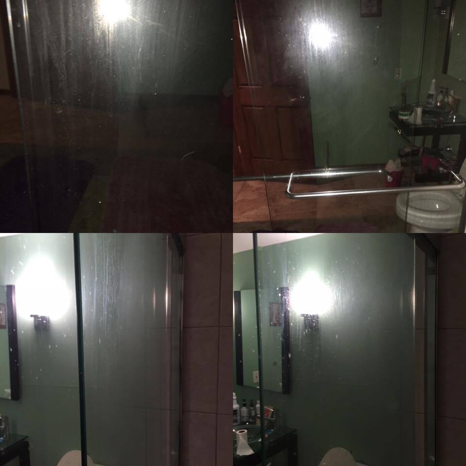 Cleaning glass shower doors