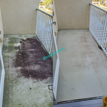 Photo of Apollo Beach Balcony Before and After Cleaning