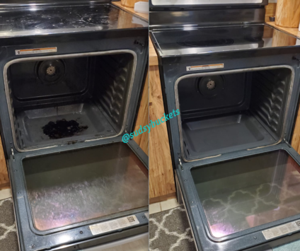 Oven Before and After Cleaning in Brandon, Florida