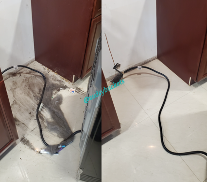Before and After Cleaning Behind Appliances in Plant City House