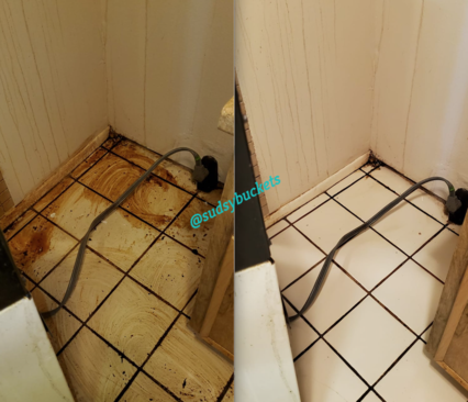 Comparison of Floor Behind Appliances Before and After Availing Cleaning Services in Ruskin, FL