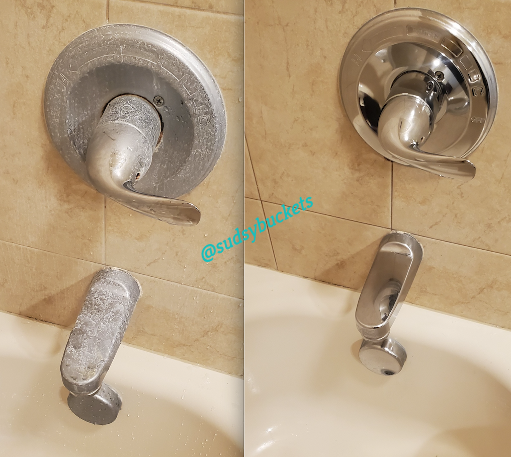 Before and After Faucet Cleaning in Brandon, Florida