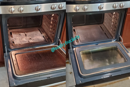 Image of Oven in Brandon, FL Before and After Cleaning