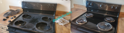 Image of Kitchen Stover Before and After Cleaning