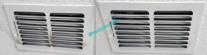 Before and After Cleaning of Vents in Riverview Hotel