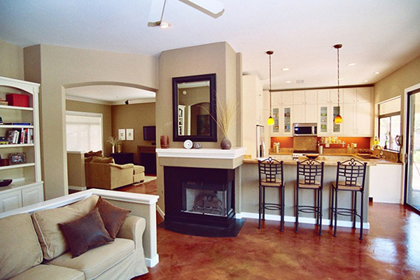 Living Area and Kitchen of an Apartment in Northwood FL After Getting House Cleaning Services